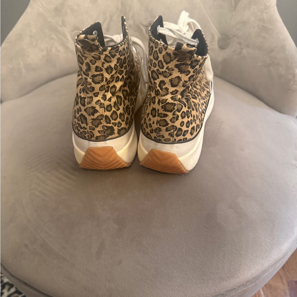 Madden Girl Leopard-Print Canvas Sneakers in Cream and Brown - Picture 3 of 6